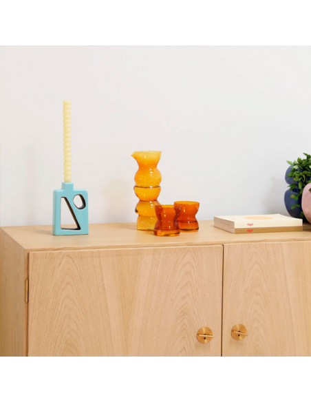 Candle Holder Flush Blue