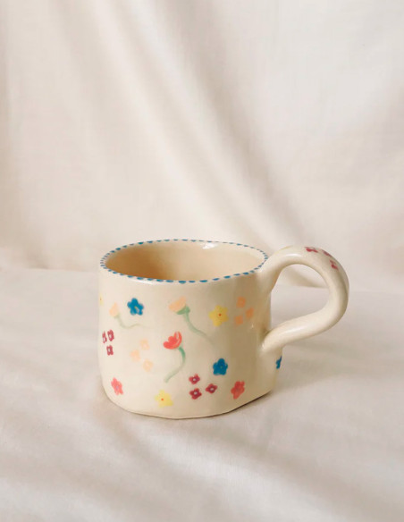 Taza Cerámica Floral