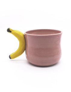 Taza Cerámica con Asa de Banana