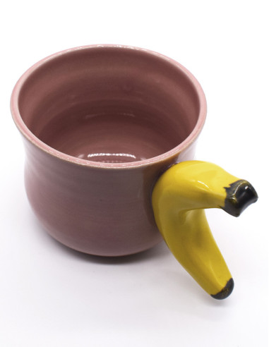 Taza Cerámica con Asa de Banana