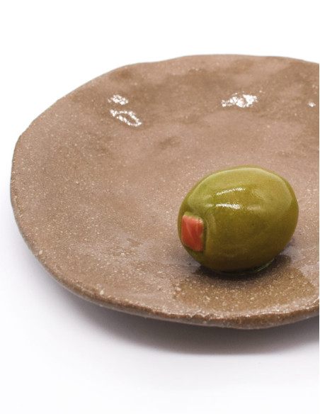 Plato Cerámica Aceituna