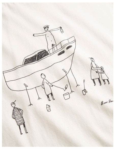 T-shirt All Out Boat Off-White