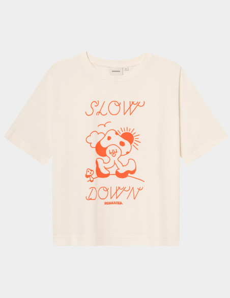 Camiseta Slow Down Blanco Roto