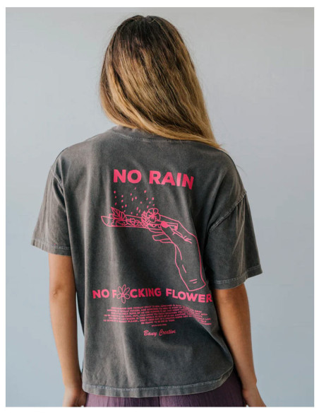 Black washed effect T-shirt No rain