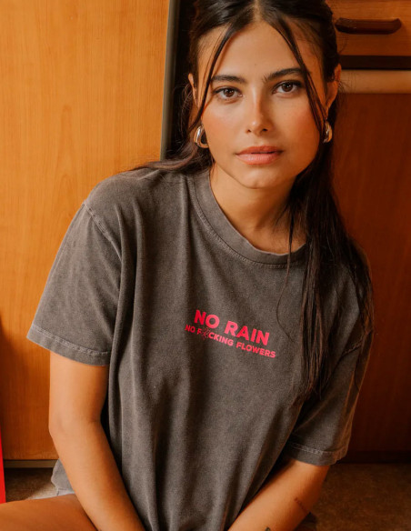 Black washed effect T-shirt No rain