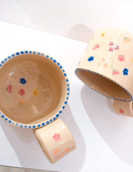 Handmade Ceramic Floral Mug