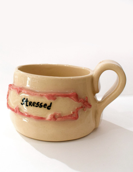 Taza Cerámica Stressed Hecha a Mano