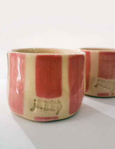 Taza Fresas Cerámica Hecha a Mano