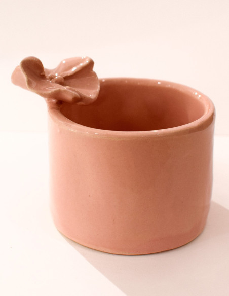 Small Handmade Flower Ceramic Mug