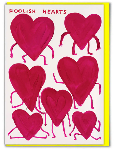 Funny Greetings Card By David Shrigley - Foolish Hearts