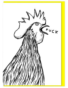 Funny Greetings Card By David Shrigley - Cockerel Fuck