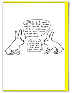 Funny Greetings Card By David Shrigley - Live in Harmony