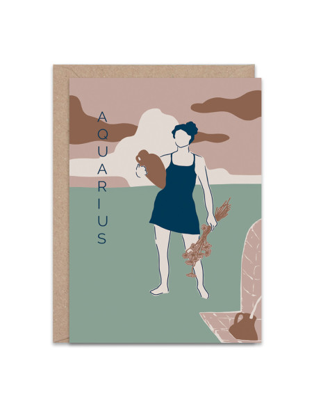 Aquarius Greetings Card By The Hands