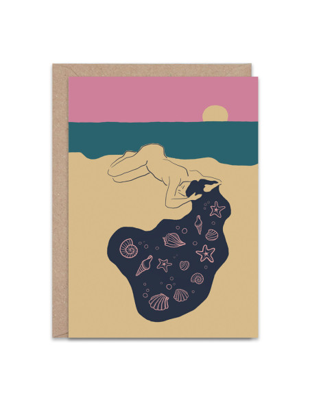 Hair Beach Greetings Card By The Hands