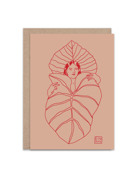 Chica Hoja Greetings Card By En Marte