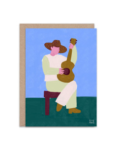 Guitarra Greetings Card By En Marte