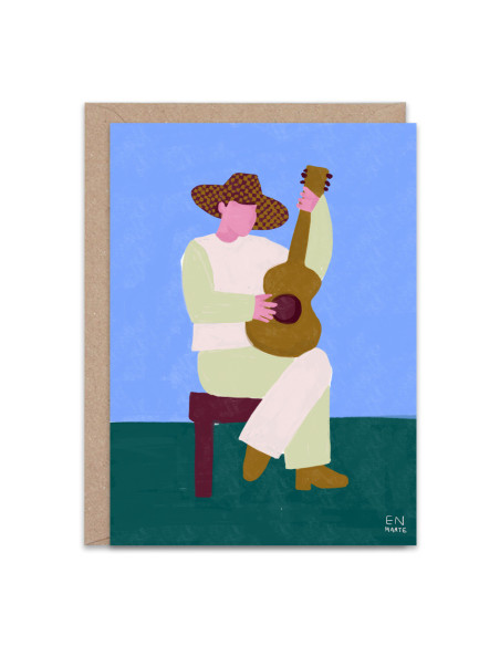 Guitarra Greetings Card By En Marte