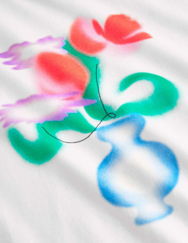 Dedicated T-shirt Spray Flowers White