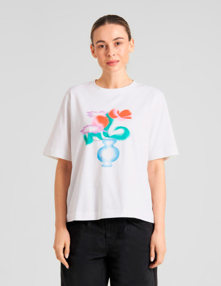 Dedicated Camiseta Spray Flowers White