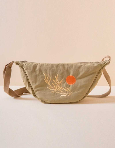 Nylon Sling Bag in Eucalyptus