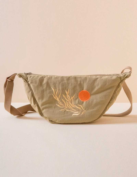 Nylon Sling Bag in Eucalyptus