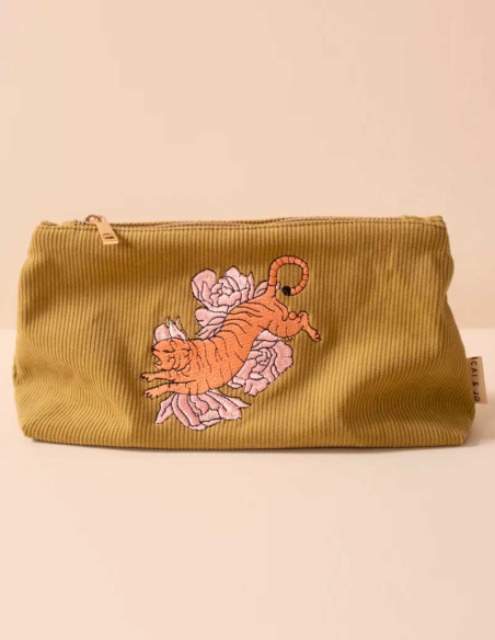 Medium Corduroy Pouch in Olive