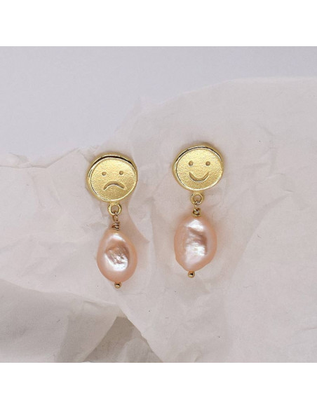 CARA happy/sad dangle earrings